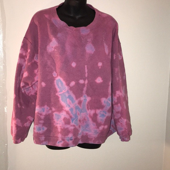 Hanes Sweaters - Xl purple /pink Hanes acid wash tie dye sweater